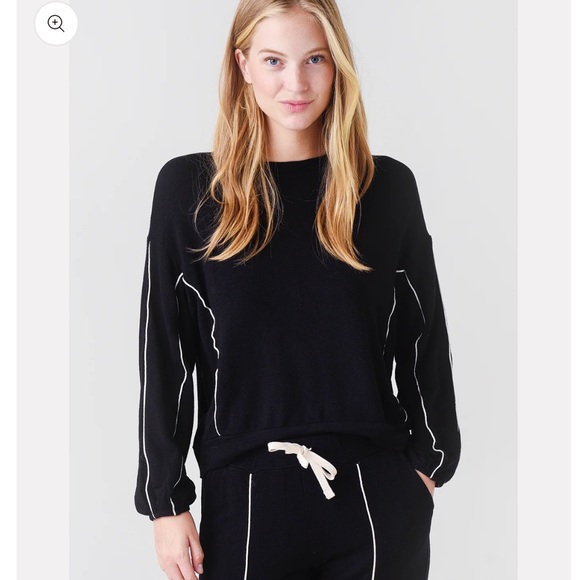 NWT Monrow Sweatshirt with Silky Piping - Picture 1 of 5